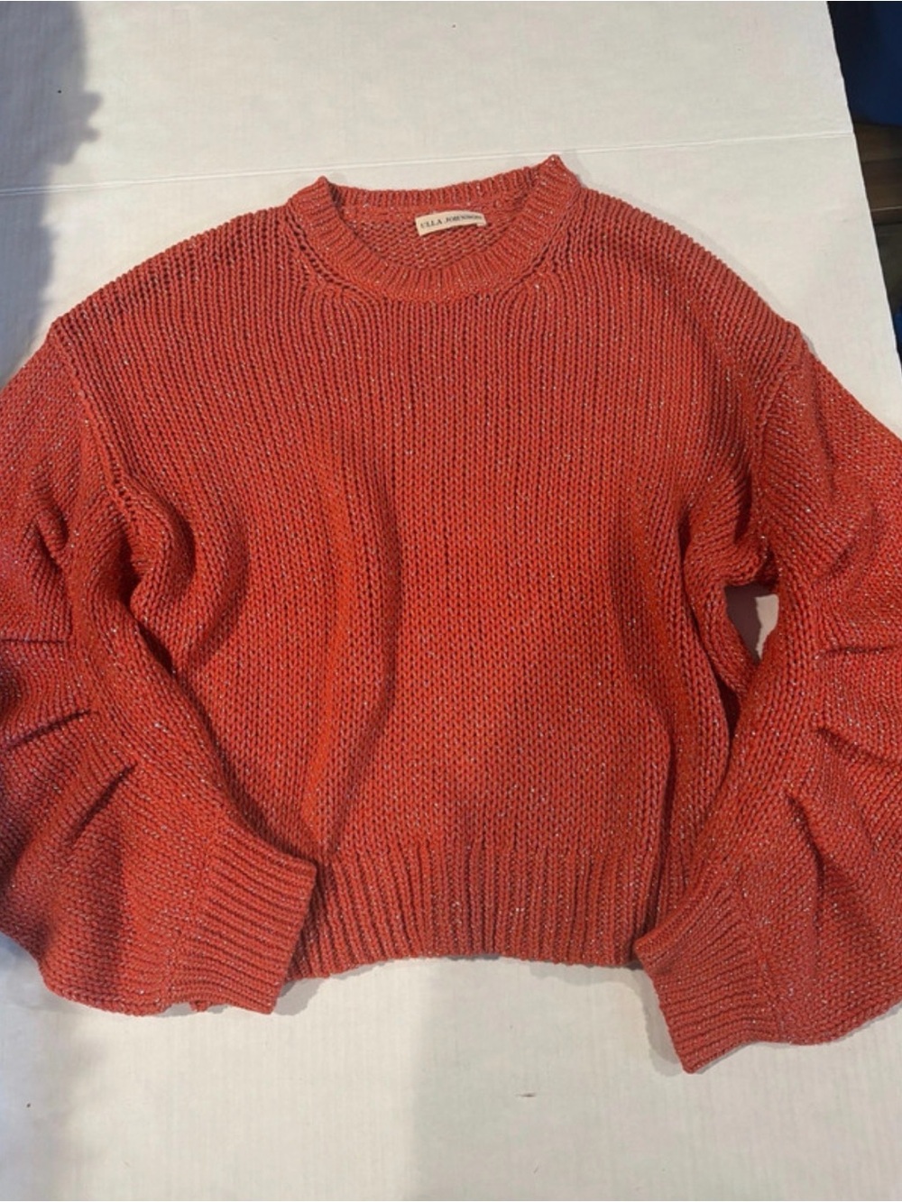Ulla Johnson Rust Orange Crewneck Knit Sweater | Lina Pullover Sweater